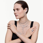 Vienna ring Mixed cuts, Swan, White, Rhodium plated